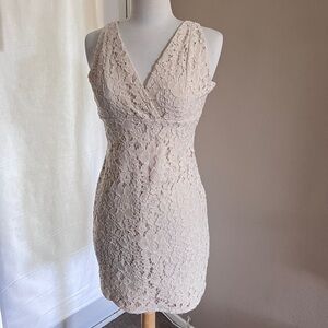 Romeo & Juliet Couture Cream Lace Mini Dress